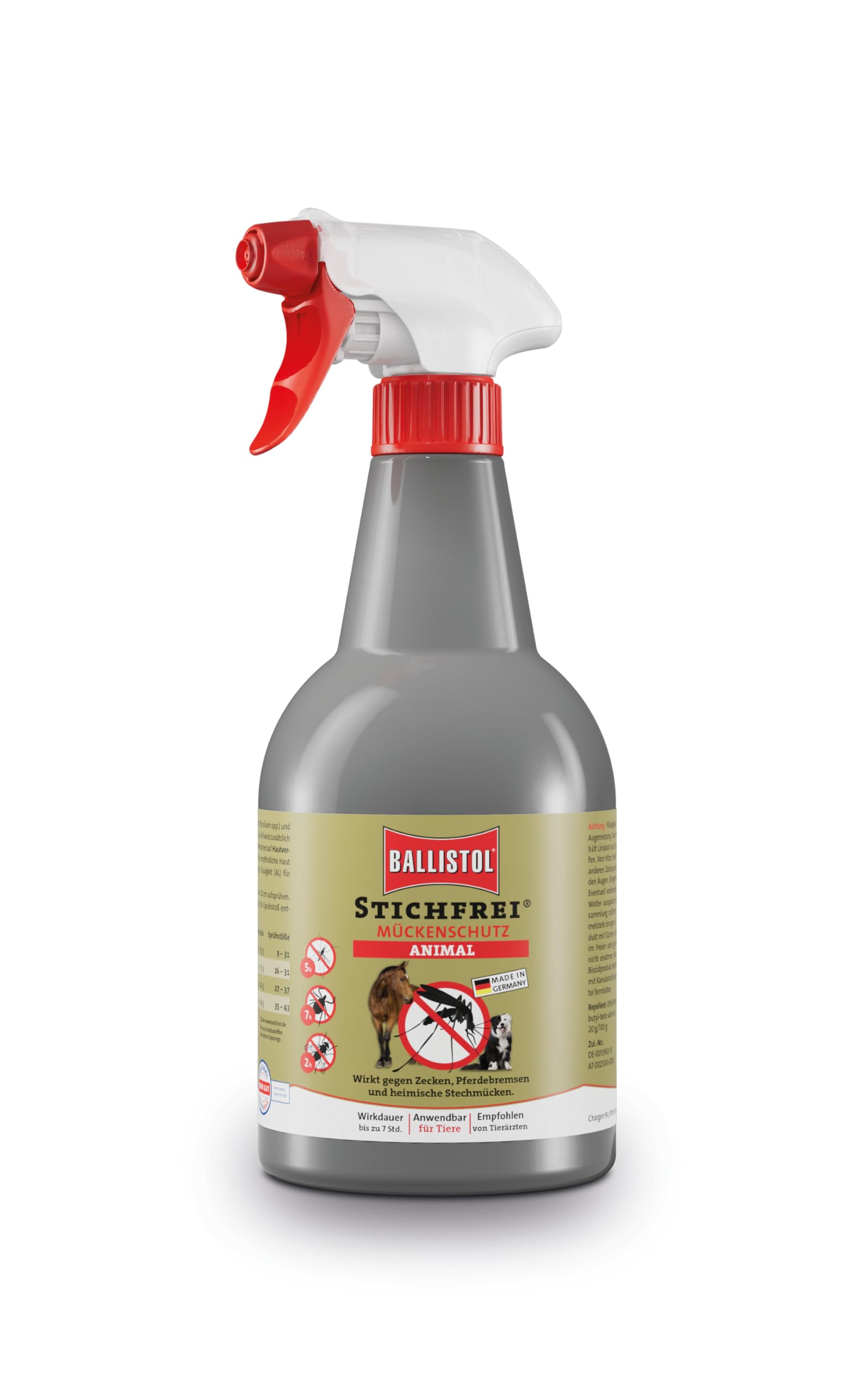 BALLISTOL 26788 Stichfrei Animal 750ml Spray – Tier-Schutz Insektenspray– 8h Schutz vor Mücken, Bremsen, Fliegen, Zecken