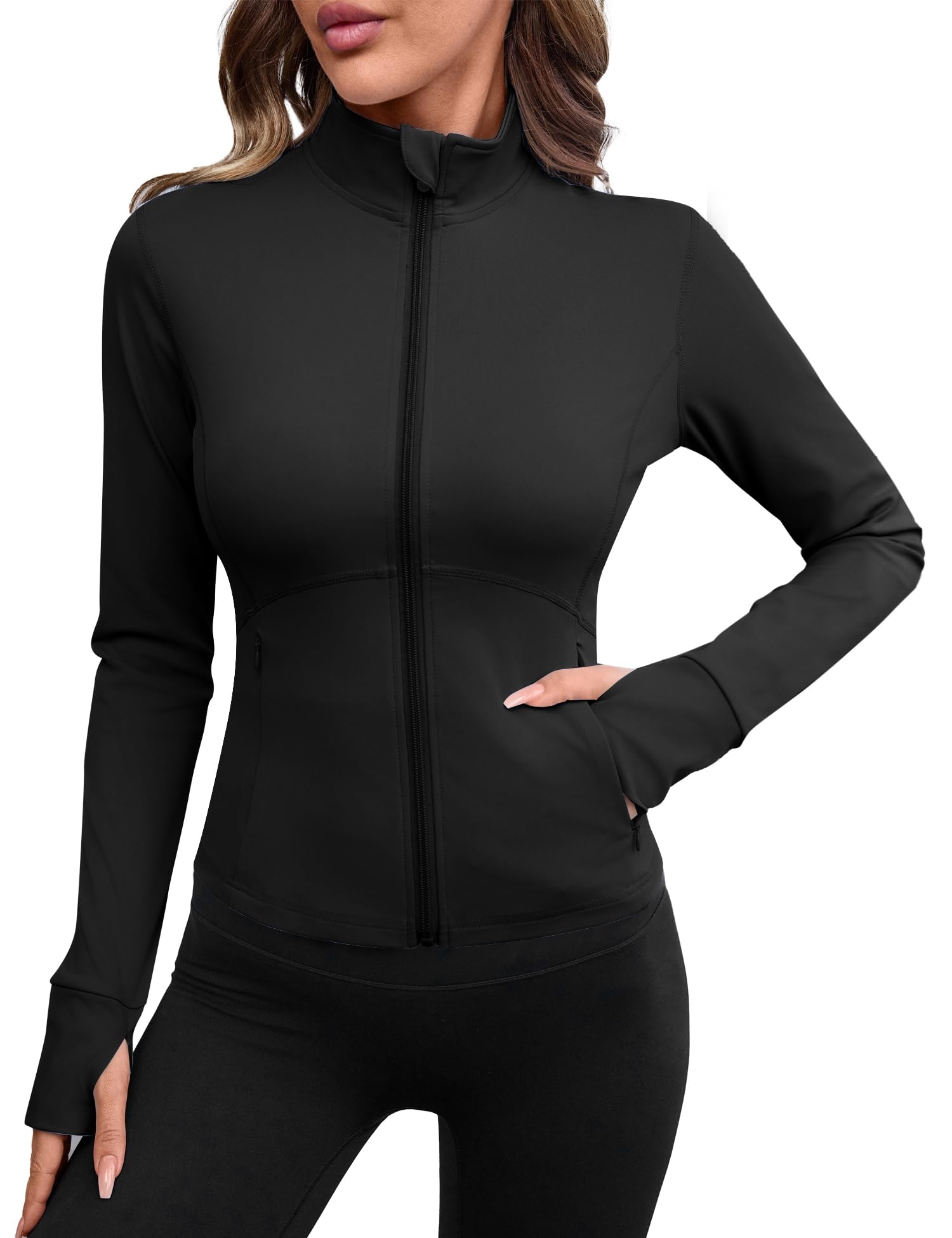 Avoogue Women Lightweight Active Jacket Full Zip Workout Running Yoga Athletic Outerwear with Pockets