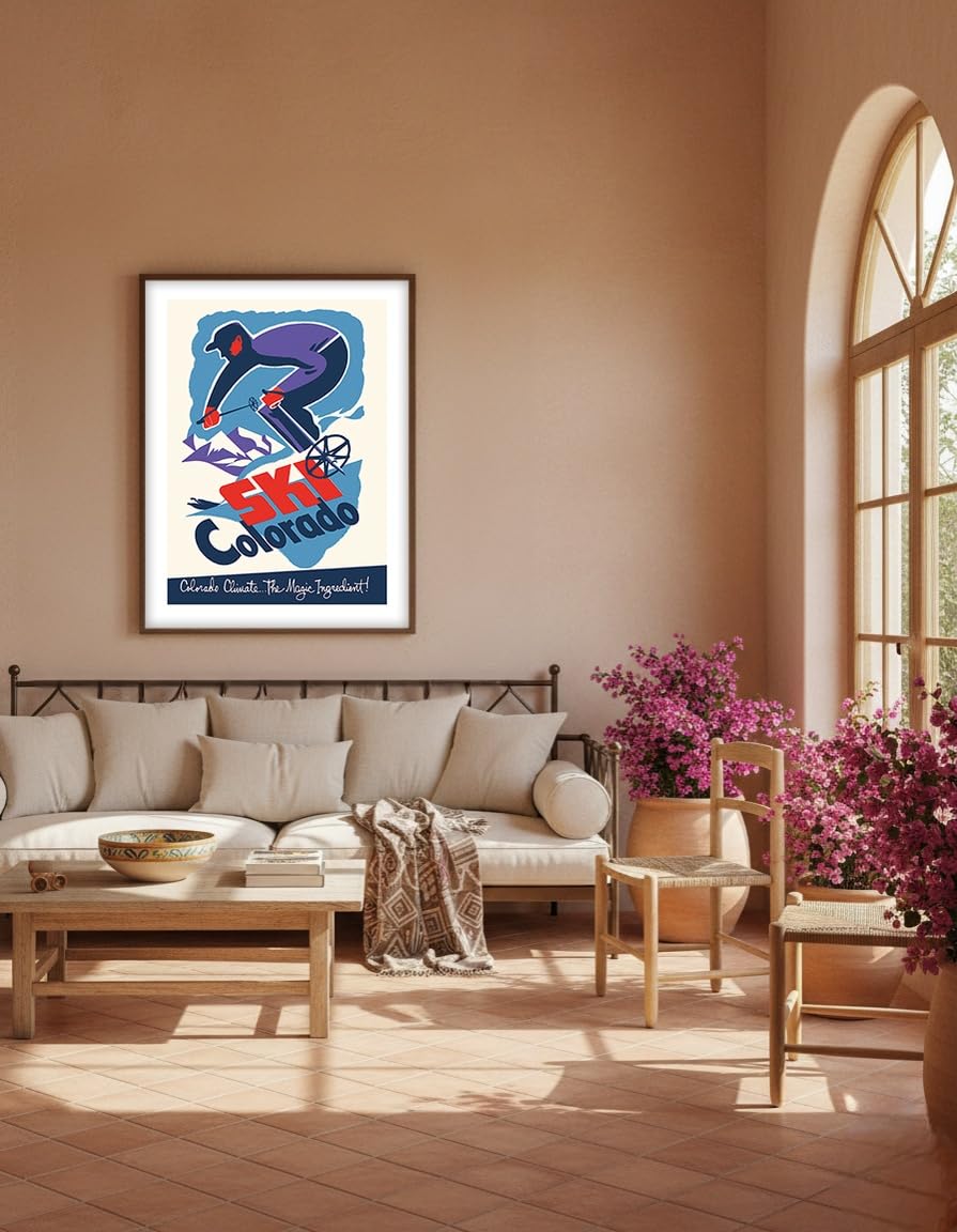 Ski Colorado - Colorado Climate... The Magic Ingredient - Downhill Skier - Poster Viaggio c.1955 - Stampa d'Arte 51 x 66cm