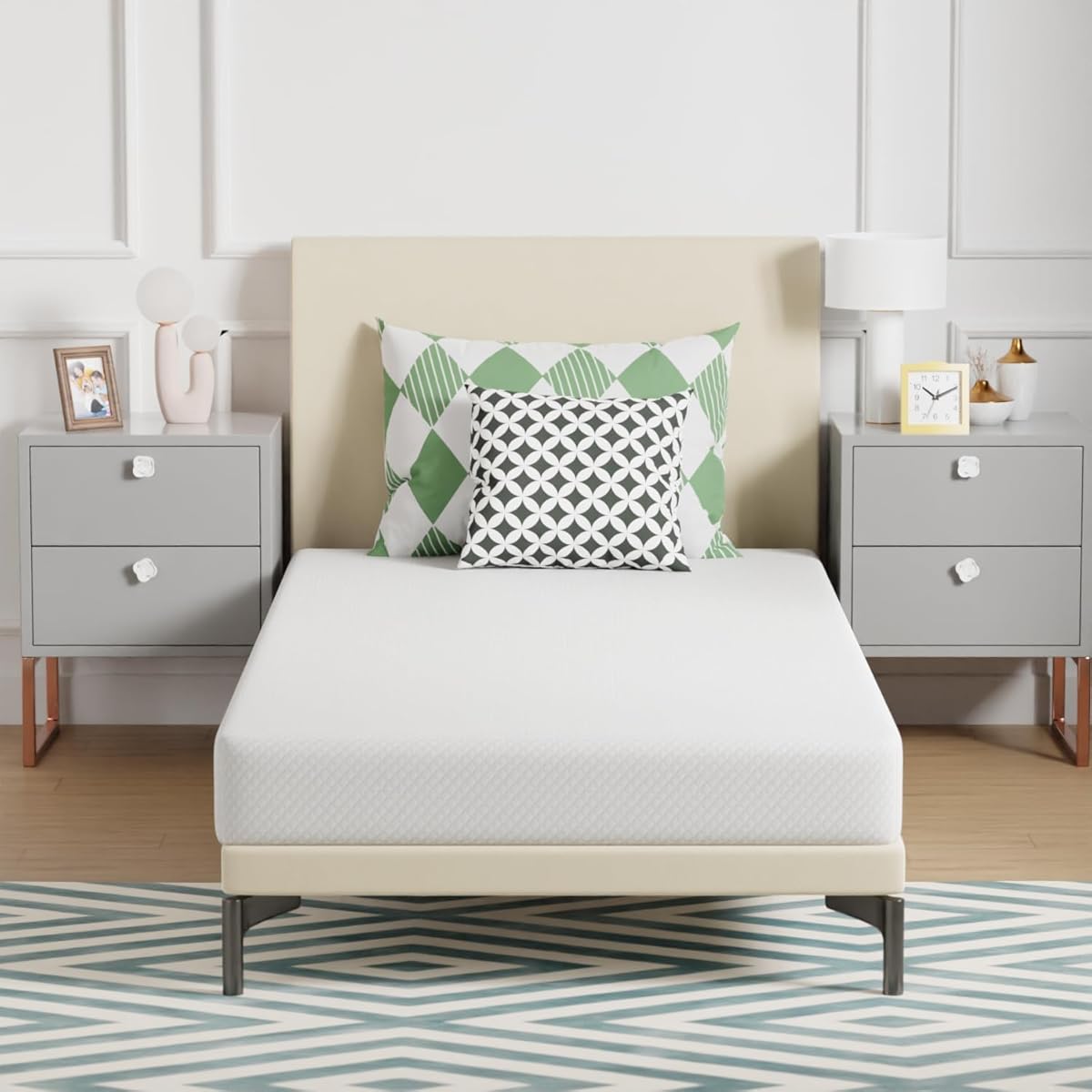 FDW Twin Mattress,6 Inch Gel Memorys Foam Mattress, Medium Firm for Cool Sleep Pressure Relief, CertiPUR-US Certified/Bed-in-a-Box/Pressure Relieving