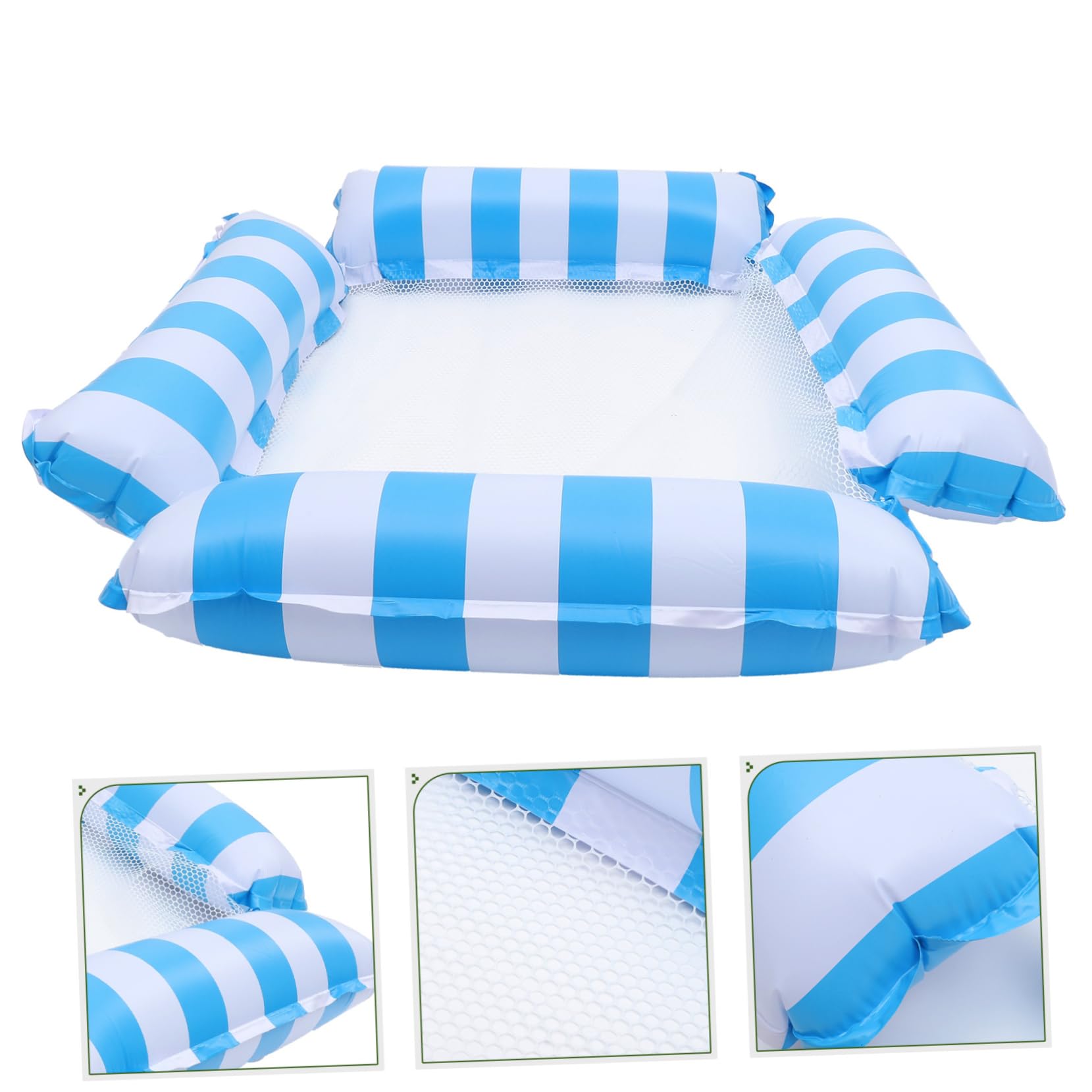 ibasenice Lettino Gonfiabile per Piscina in Pvc e Nailon Design a Tubo, Pieghevole e Traspirante, Materassino a Rete per Relax Estivo al Mare in Piscina