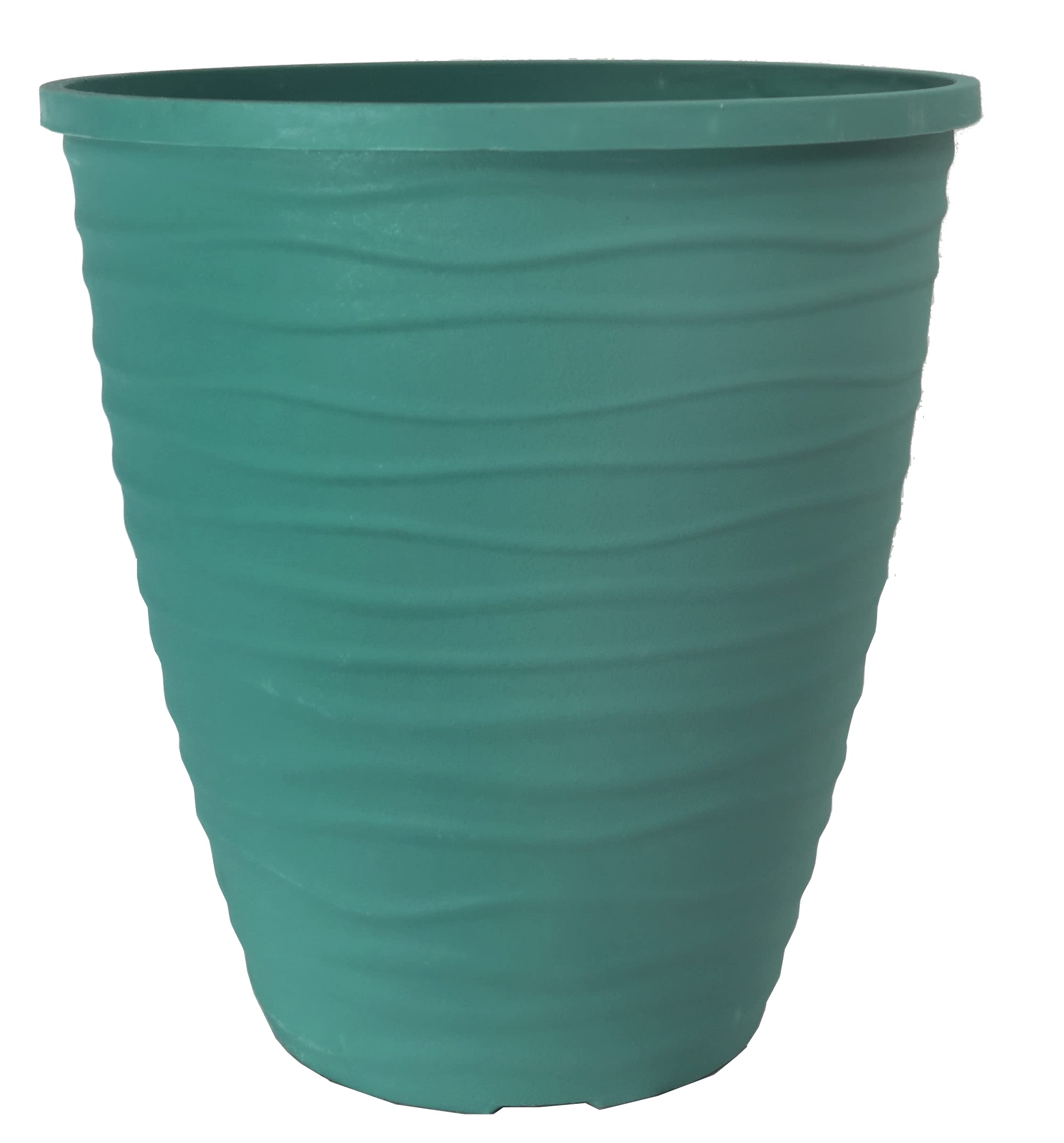 Muddy Hands Teal Eco Friendly Flow Lagoon Planter Pot – Recycled Plastic Indoor Outdoor Garden Flower Vegetable & Tree Planter With Drainage Holes (25 Litre Pot)
