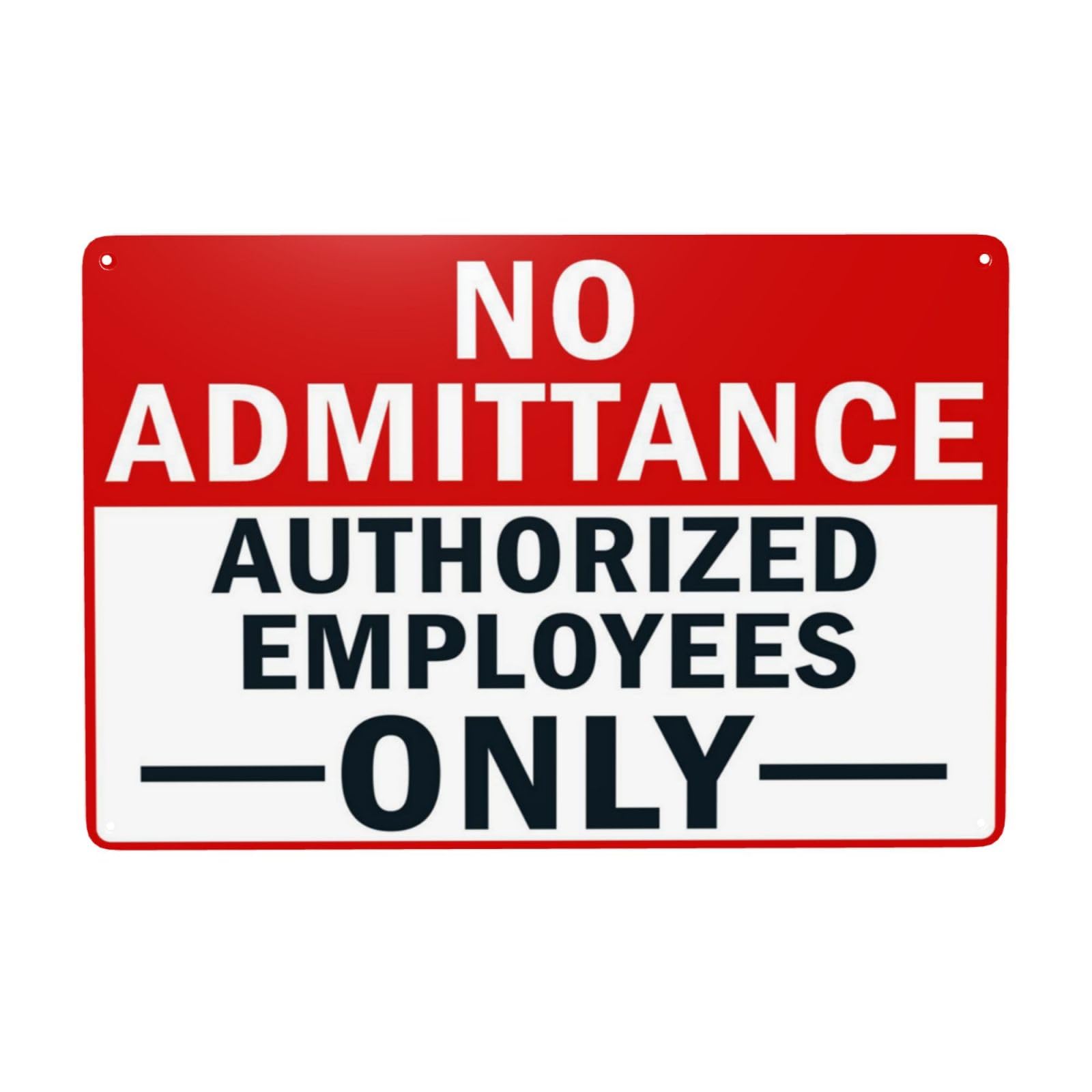 Enterprise Retro Access Control Sign, External Personnel No Entry Only Internal Staff Exclusive Access 12x8 Inch