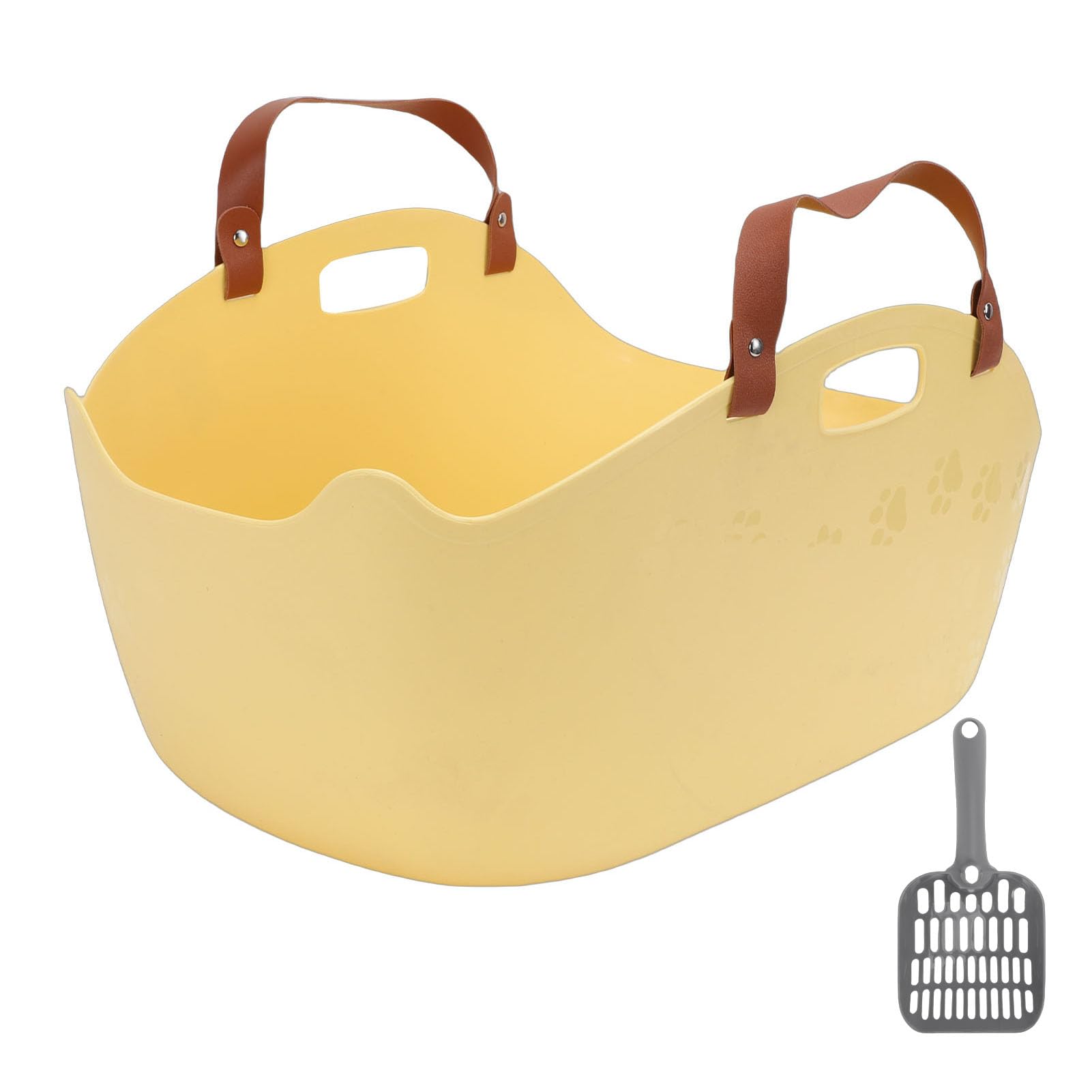 Zerodis Standardowe Kuwety dla Dużych Kotów 20x13x8 Cali Przestronna Kontrola Zapachu Konstrukcja Zapobiegająca Rozpryskom Artykuły Codziennego Użytku dla Kotów (YELLOW)