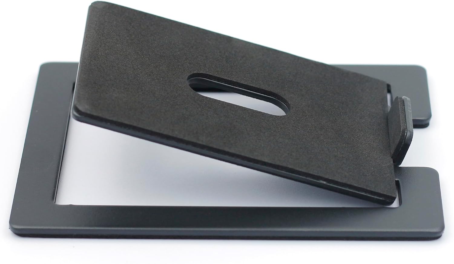 Desktop Speaker Stands for Medium Bookshelf Speakers & Mid-Size 3”-4” Studio Monitors | Supports 8 lbs | Damping Foam Padding | ¼”-20 Mounting | Pair | Black