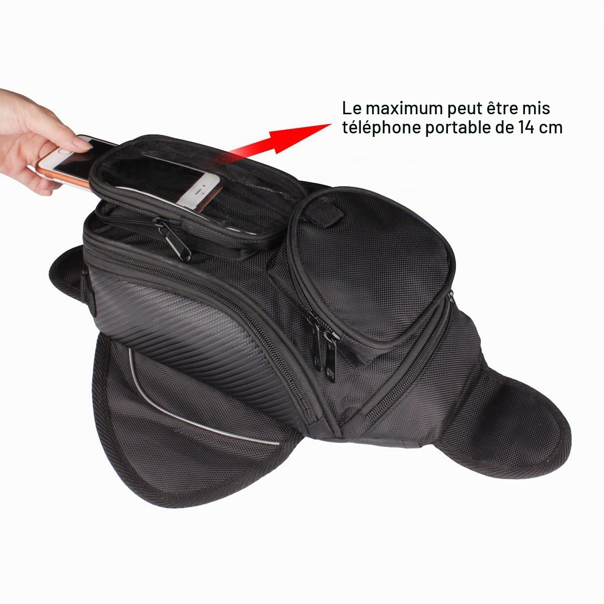 GES Magnétique Enhanced Version Motorrad Sattel Beutel Halter Moto Sac Réservoir Étanche Oxford Selle Noir Moto Pack