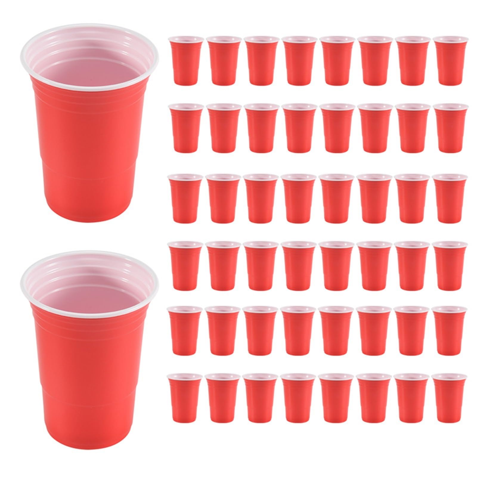 100 Stück Lieblings-Partybecher aus rotem Kunststoff, 450 ml für Party & mehr
