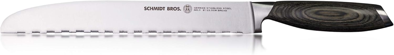 Schmidt Brothers - Bonded Ash 8.5" Bread Knife, High-Carbon German Stainless Steel Multipurpose Kitchen Cutlery