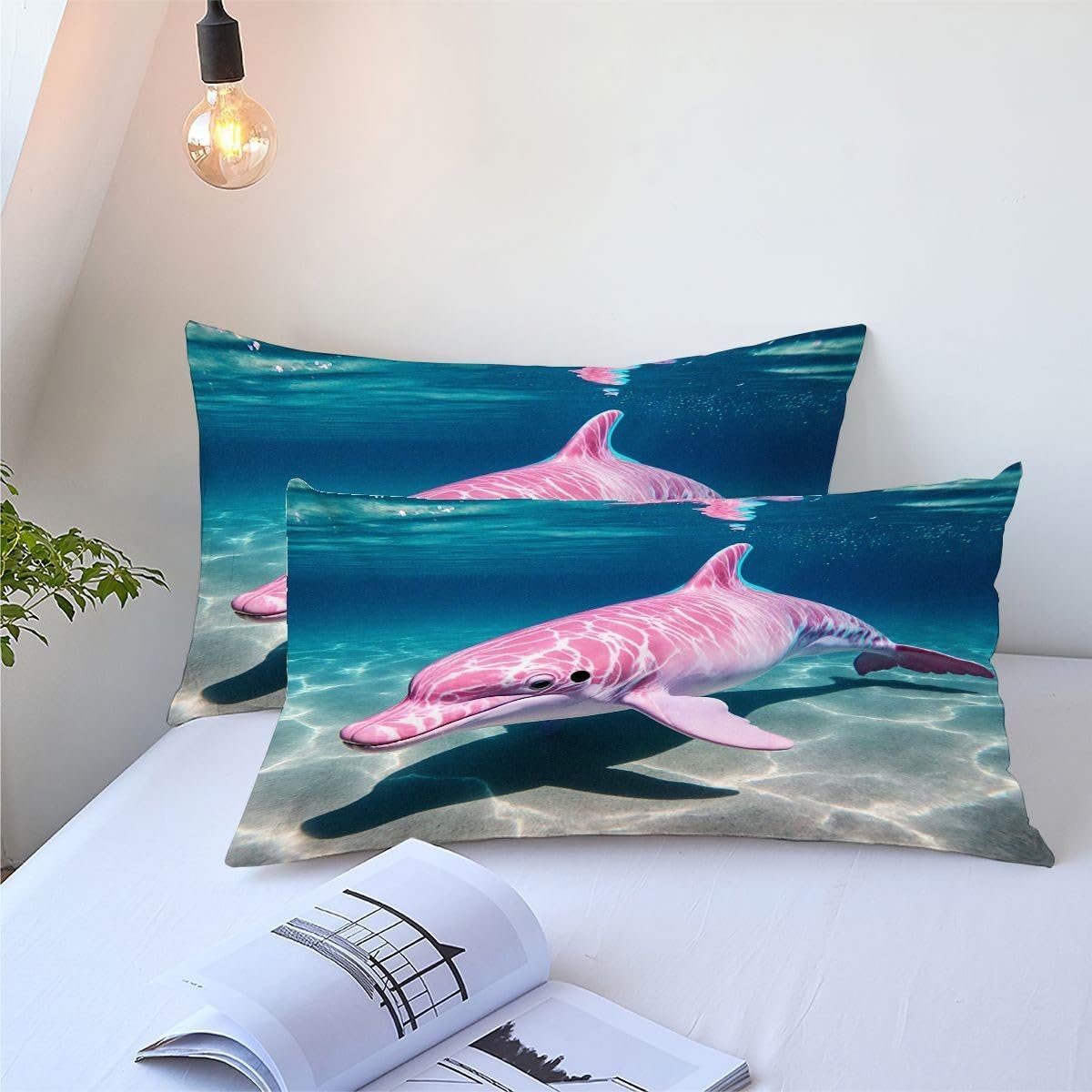 Edredón King Size Estampado 3D | Delfín Azul Niño, Nórdico Máximo Confort para Camas Grandes, Lavable, Reversible, Incluye 2 Fundas de Almohada 50x75 cm_A18438