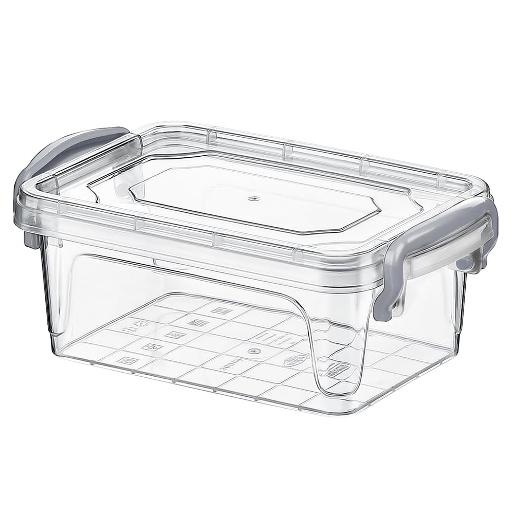 Concept4u 300ml Plastic Storage Box with Lid Clip Multipurpose Clear Rectangle Container Transparent Heavy Duty Stackable Box Ideal for Home, Office, Kitchen, Food, Toys, Closet, Animal Feed