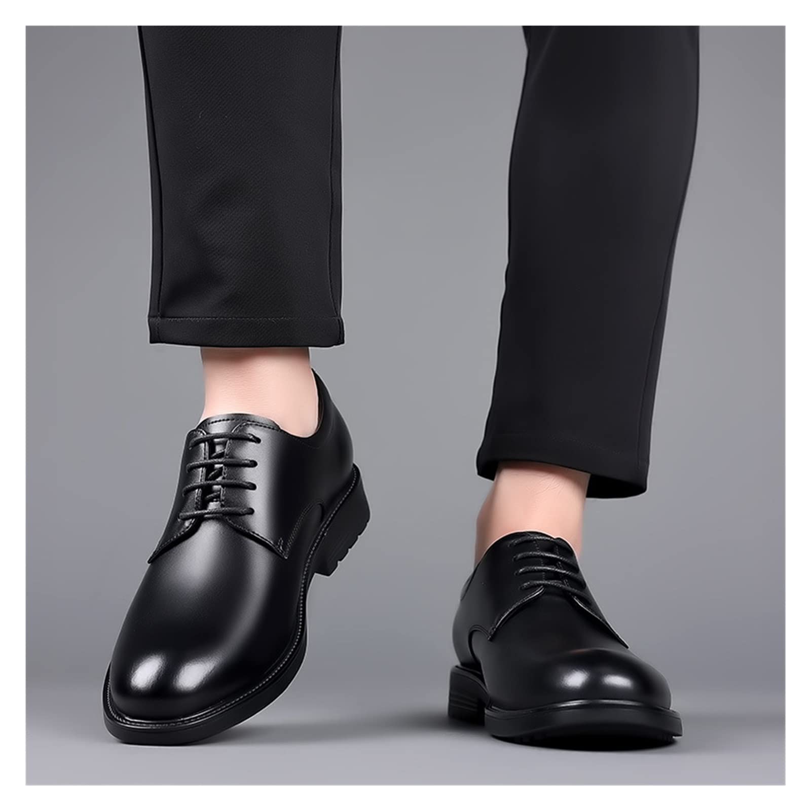 CARZE Formalne męskie skórzane buty Business Casual Brytyjskie buty męskie Skórzane jesienne czarne skórzane buty męskie buty męskie(39)