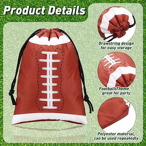 Berlune 24 Pieces Football Party Favors Drawstring Gift Bags 10 x 7 Inch Football Sports Goodie Bags Super Birthday Supplies Backpack Bulk Bowl for Gym Travel Party Storage Favors Supplies3