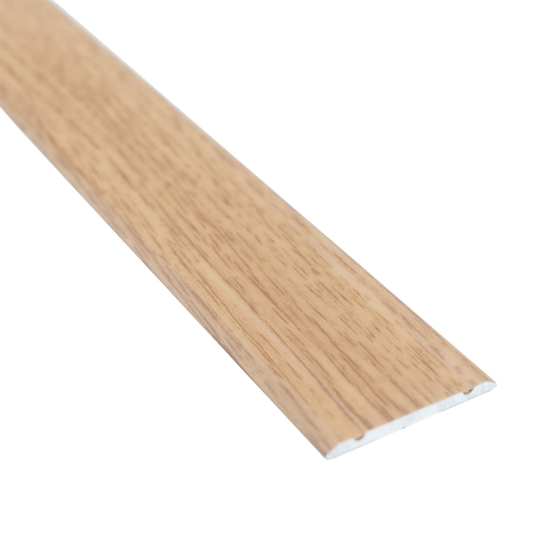 IANPAV Flat Self-Adhesive Wood Effect Aluminium Door Floor Edging Bar Strip Trim Threshold 930 x 30mm A02, Sandy Oak