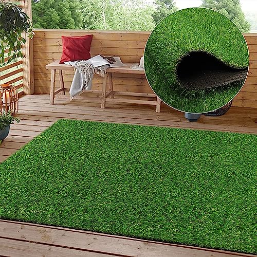 Erba sintetica 4 x 4 m, altezza del pelo 2,5 cm, aspetto naturale, ideale per giardino, balcone, paesaggio, patio, pavimenti esterni durevoli, facile manutenzione