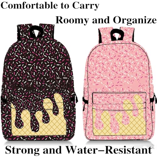 ice cream drip backpack, Ice Cream Backpack, Kawaii Shoulder Bagpacks, ce Cream Backpack, for Women Men Daily Use andTravel (White)2