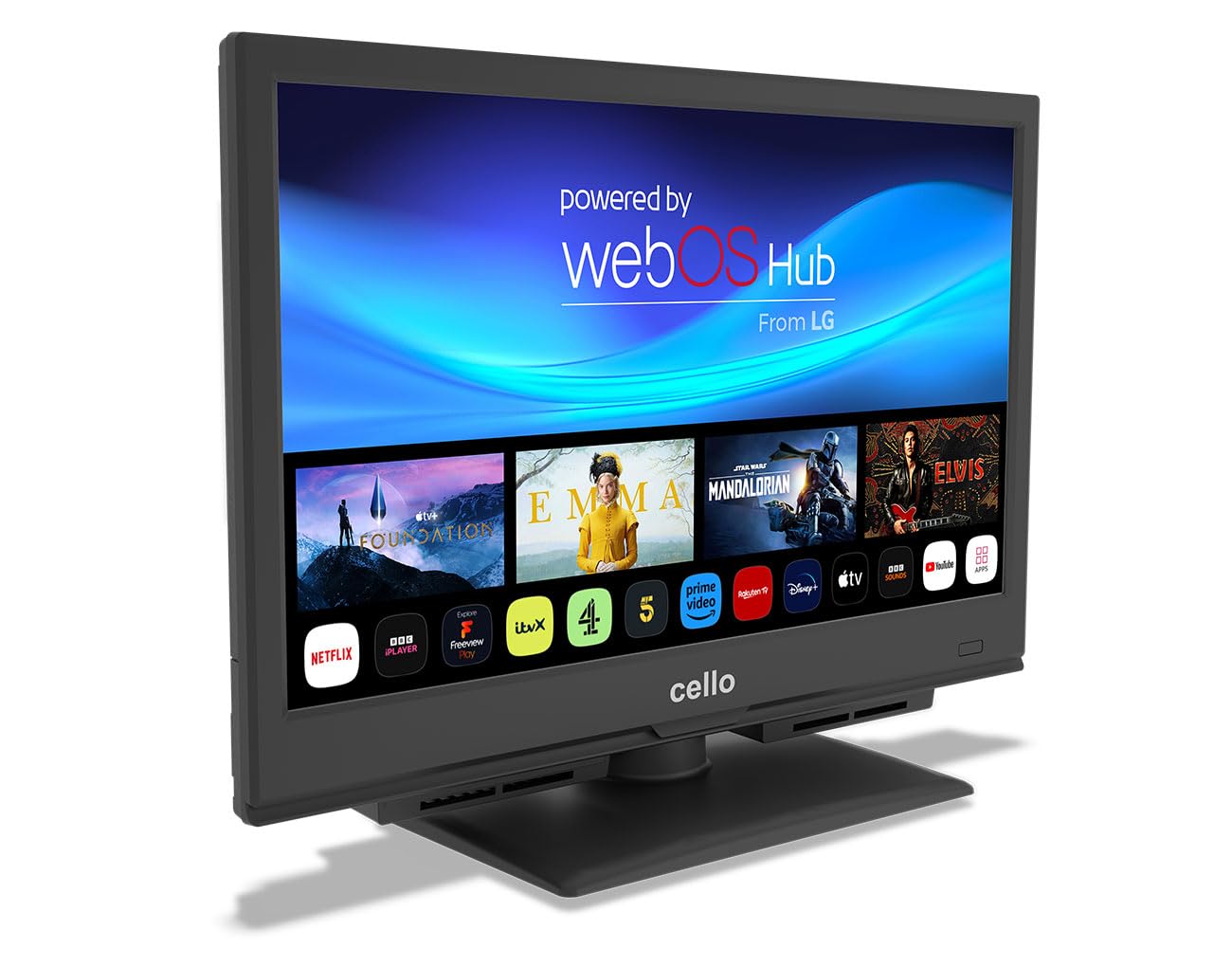 Cello C1624WS 16" Smart TV WEBOS by LG Full HD LED TV Triple Tuner DVB-T/T2-C-S/S2 HDMI USB Bluetooth 230V „Pitch Perfect Sound“ für ein einzigartiges Klangerlebnis