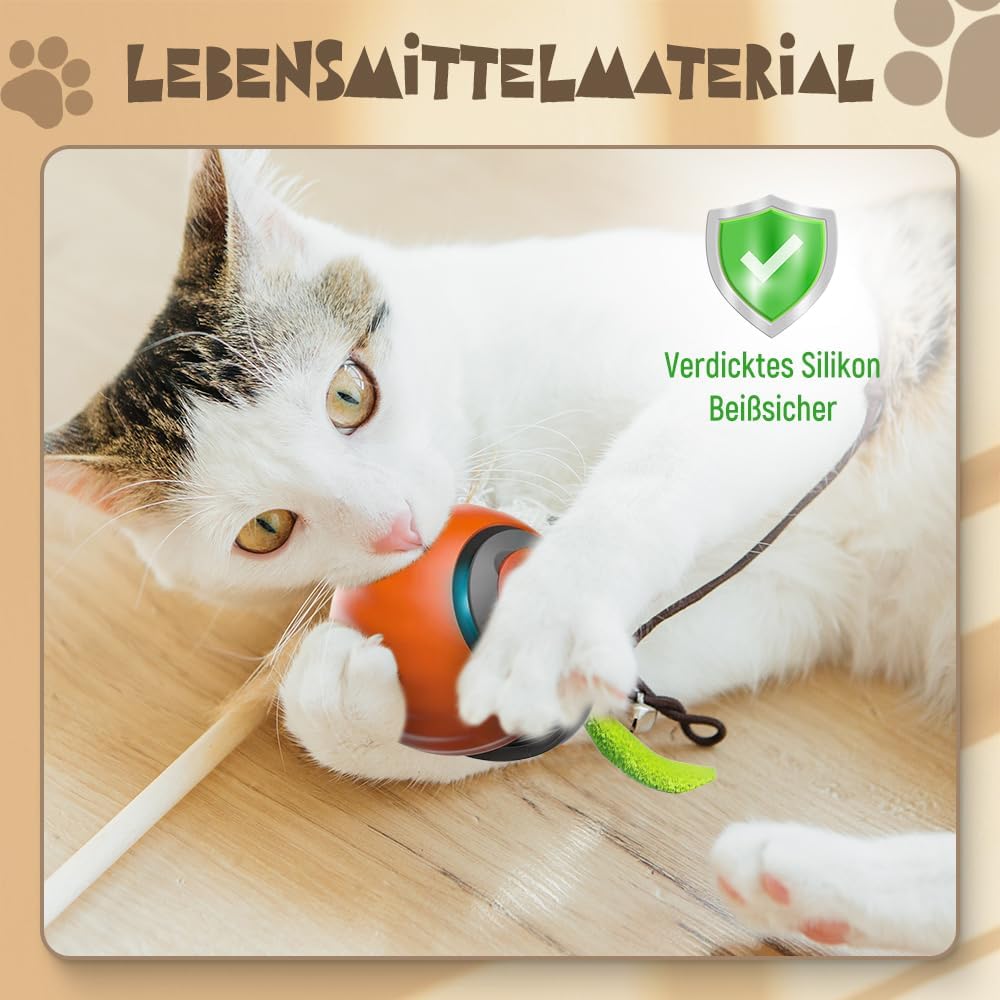 Catnat 2026 Nouveau Jouet Interactif pour Chat, avec Queue en Peluche Jouet pour Chats, Speedy Tail Chat Jouets pour Chien Balle Interactive Chat Chien (Bleu * 1)