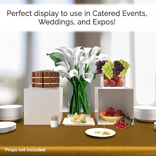 Miniatura 2 de Marketing Holders Caja de exhibición de acrílico blanco de 12 pulgadas con un lado abierto versátil cubo de almacenamiento de mercancía de Lucite