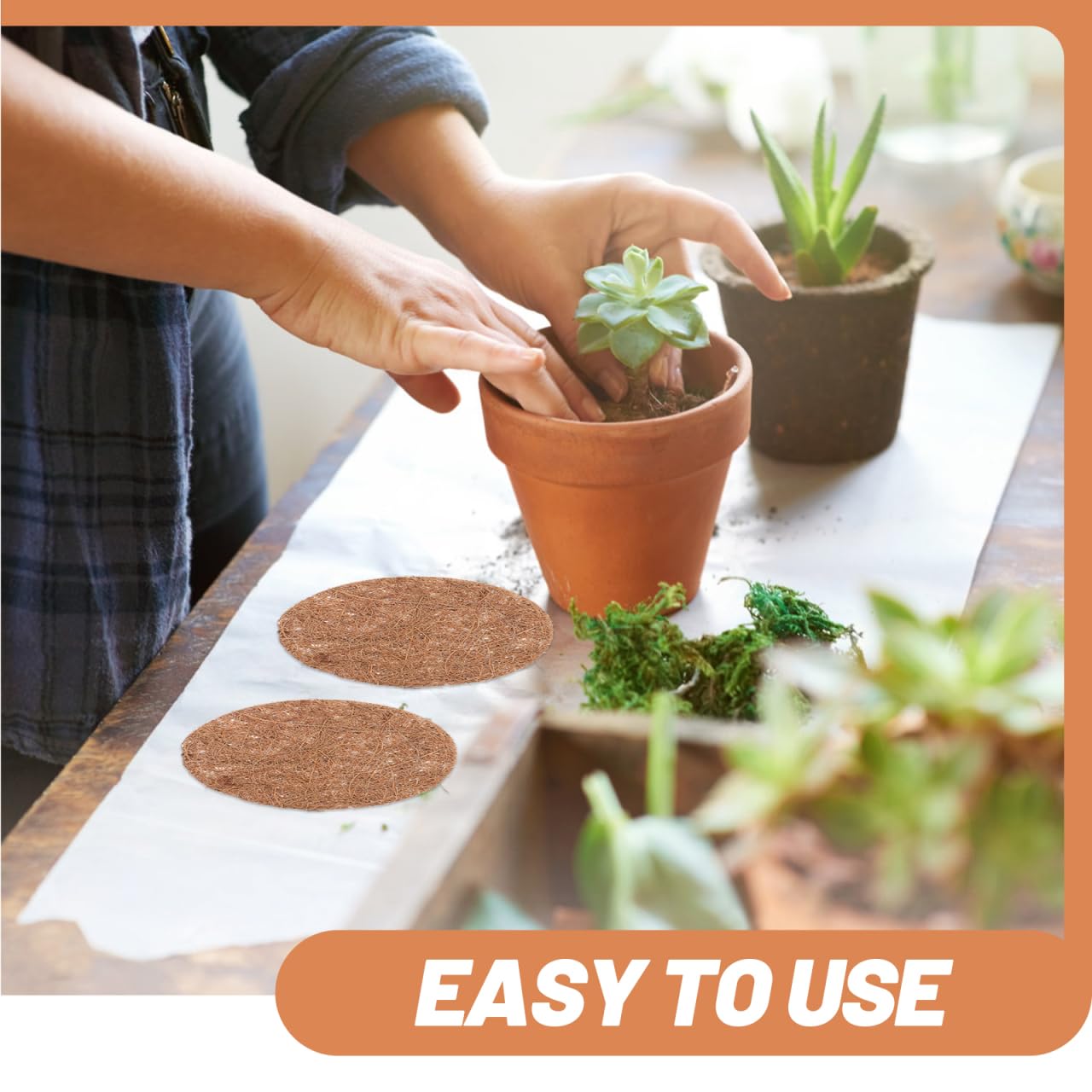 TOPBATHY 12Pcs Coconut Coir Plant Liners 4 Inch Breathable Flower Pot Gaskets for Hanging Basket Liners and Bird Nesting Ideal for Garden and Home Decoration - Image 4