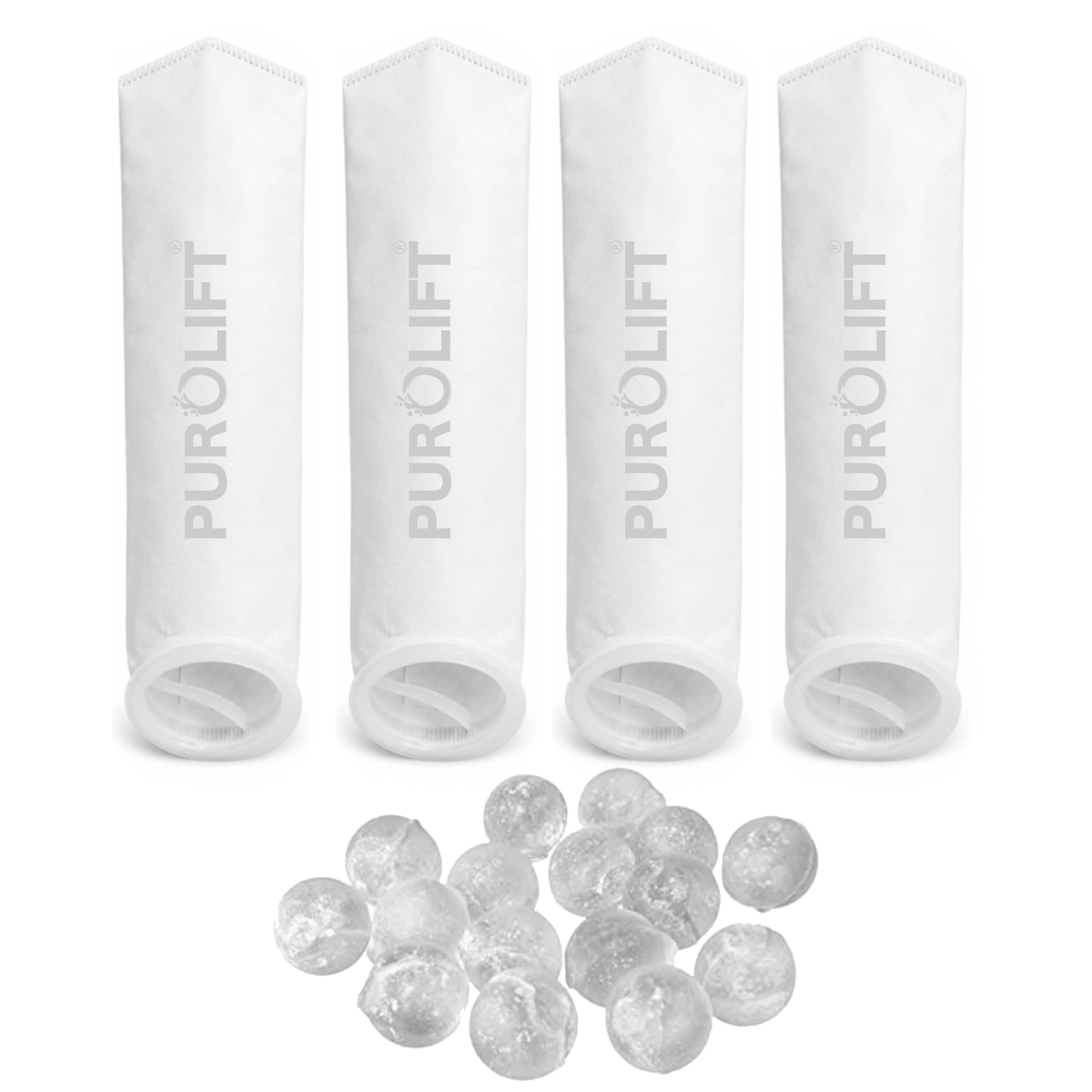 4pcs Filter Bag for Water Tank with 40pcs Antiscalant Balls, 5 Micron Sediment Filter for Overhead Water Tank & 20 Inch Big Blue Housing | Reusable Cartridge for Sand, Dirt, Silt, Mud & Rust-image-47