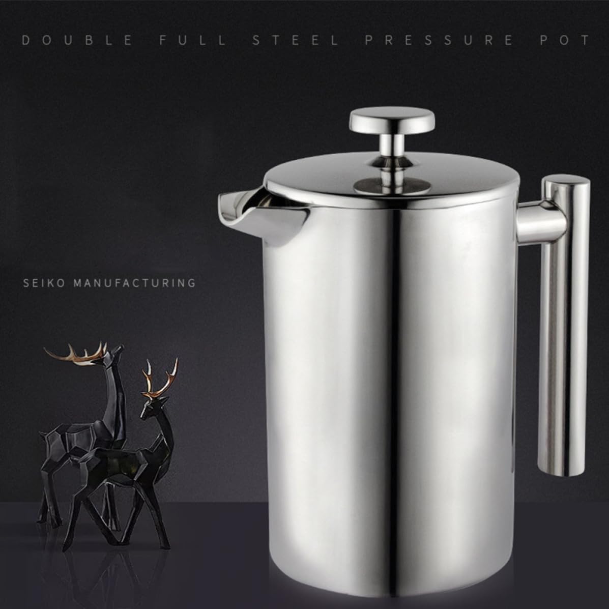 Cafetière à Piston en Acier Inoxydable 350ml Argenté