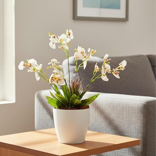 Orquídeas - Arranjo com Orquídeas e vaso montado. orquideas artificiais