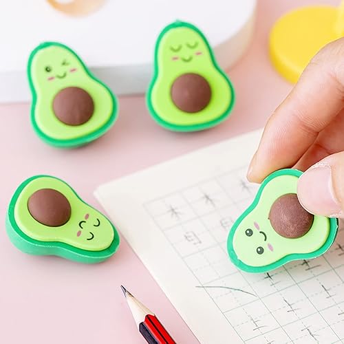 Miniatura 6 de Ranvi 30 borradores de aguacate, mini borradores para niños, fiesta de premios, carnaval y suministros escolares