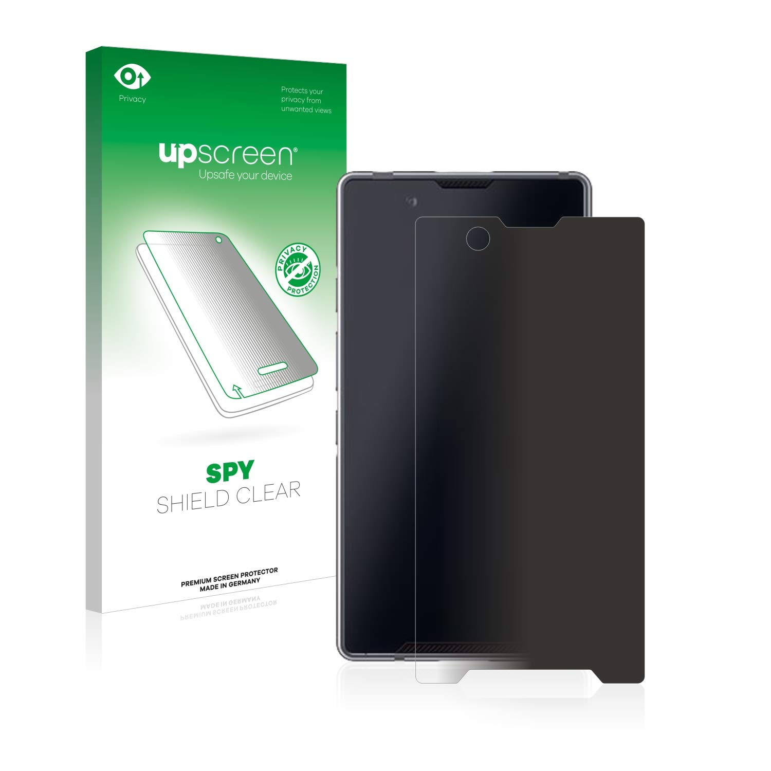 upscreen. Spy Shield Clear Privacy Screen Protector for Bittium Tough Mobile 2, self-adhesive, Privacy Protection, Multitouch optimized