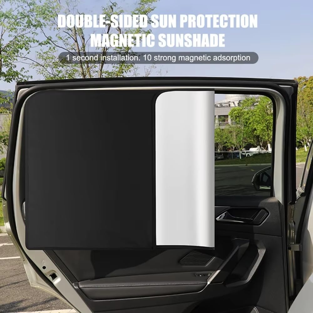 Parasol De Ventana Lateral para Coche Cortina Protección Solar Cubierta Reflectante Magnética para Privacidad Parasol Lateral Coche(Whole Set 4pcs)