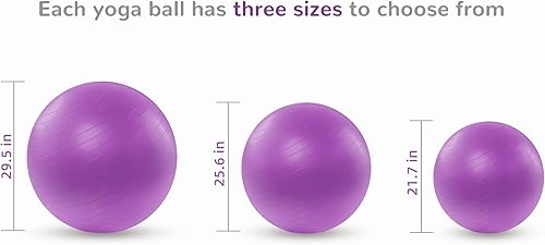 Miniatura 3 de Silfrae Pelota de yoga de 556529.5 in, pelota de ejercicio antideslizante y antiestallido, pelota de equilibrio de pilato con bomba para fitness,