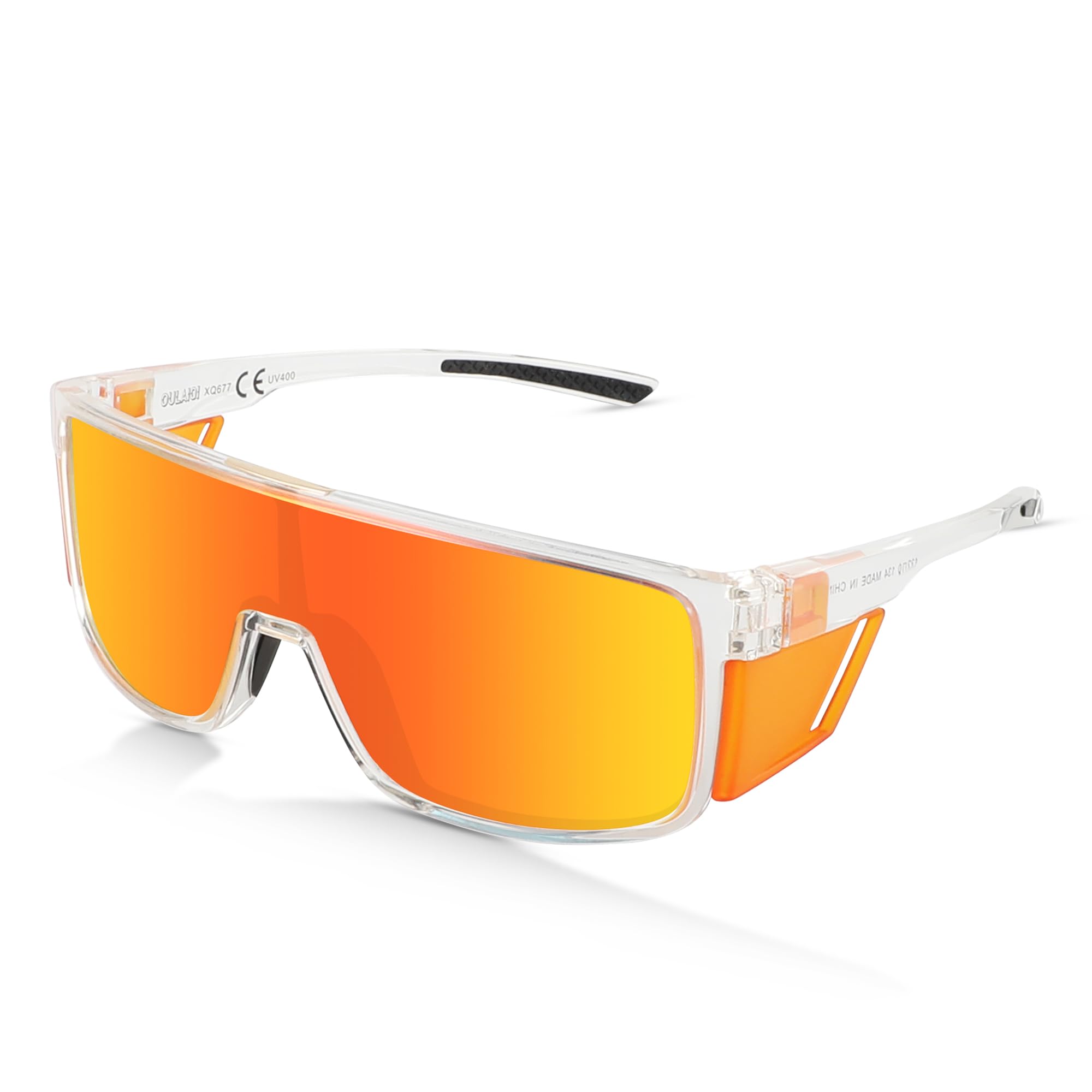 OULAIQI Polaryzacyjne okulary przeciwsłoneczne dla mężczyzn i kobiet ze zdejmowanymi osłonami bocznymi, ochrona UV400 do uprawiania sportu, wędrówek, wędkowania