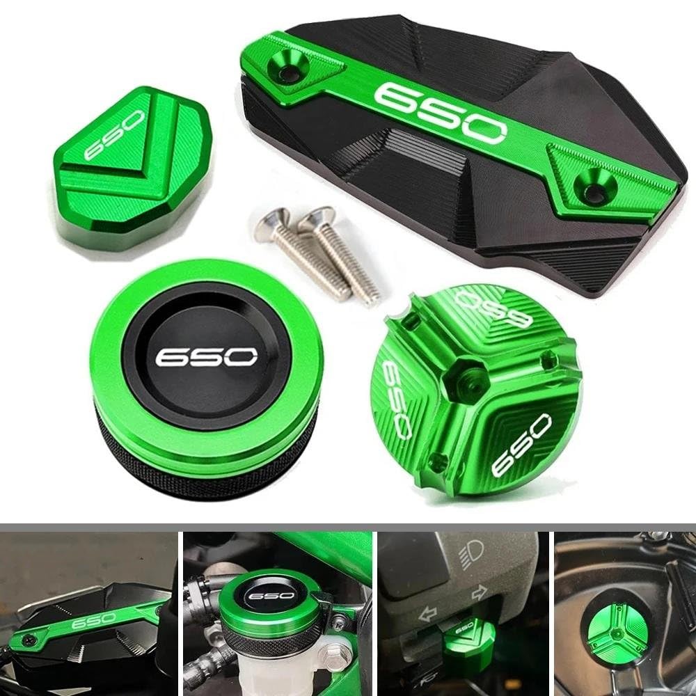 Tapón Llenado Aceite del Motor Accesorios para Motocicleta Z650 Ninja 650 650 Z 650, Tapas De Líquido De Freno Delantero Y Trasero, Tapa De Llenado De Aceite, Botón Interruptor(Rojo,4 pcs)