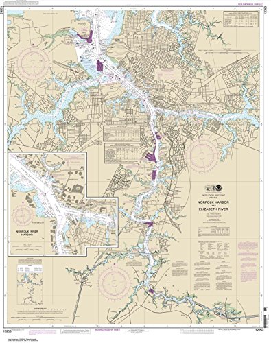 NOAA Chart 12253: Norfolk Harbor and Elizabeth River 34.6 x 43.7 (Traditional Paper)