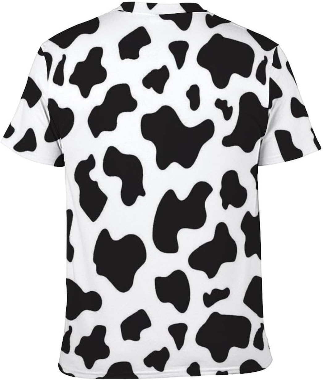 Mens Womens 3D Cow Print Funny Short Sleeve Tshirts Summer Casual T-Shirt Tops - Image 7