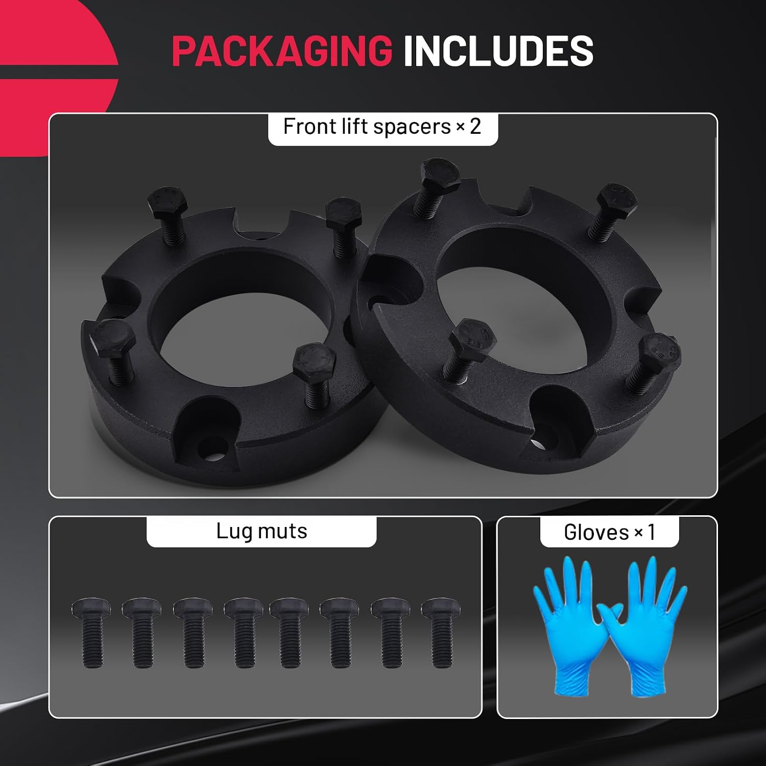 BDFHYK 2.0 inch Front Leveling Kit Strut Spacers Compatible with Toyota Tundra 2WD /4WD 2007-2021, Compatible with Toyota Sequoia 2WD/4WD 2007-2021