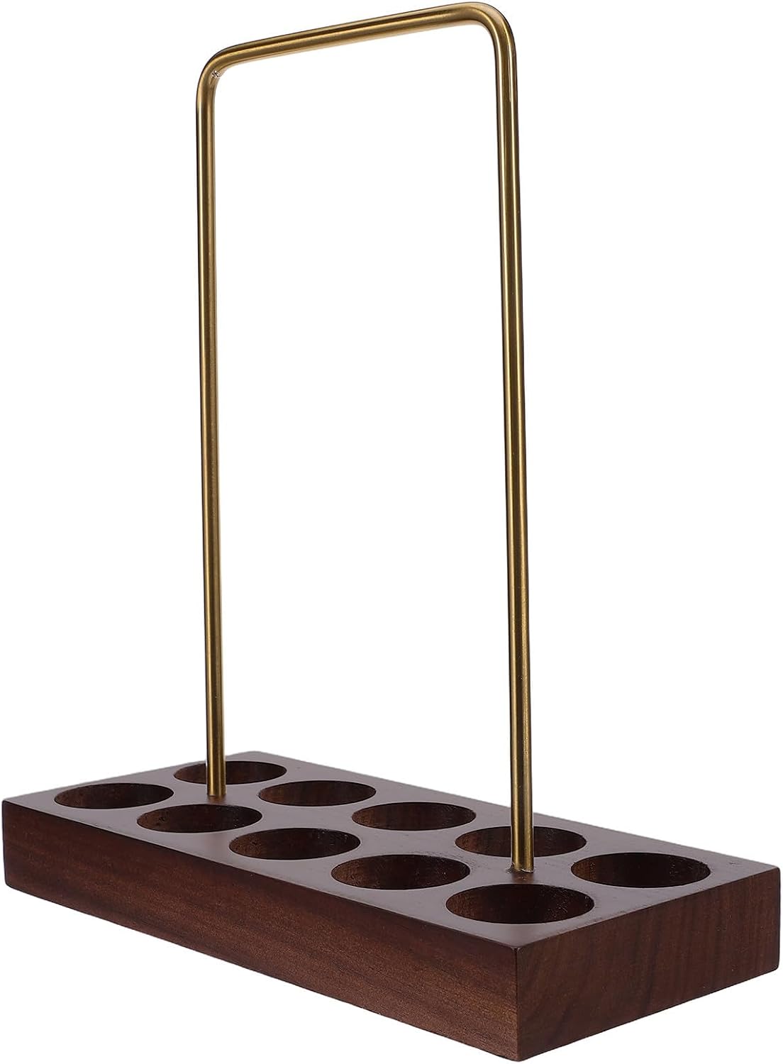 Alipis Coffee Bean Tube Display Rack with Wooden Base and Steel Frame | Sampling Tube Holder for Beans, Separates Varieties and Showcases Natural Colors, Kitchen Organization Supplies
