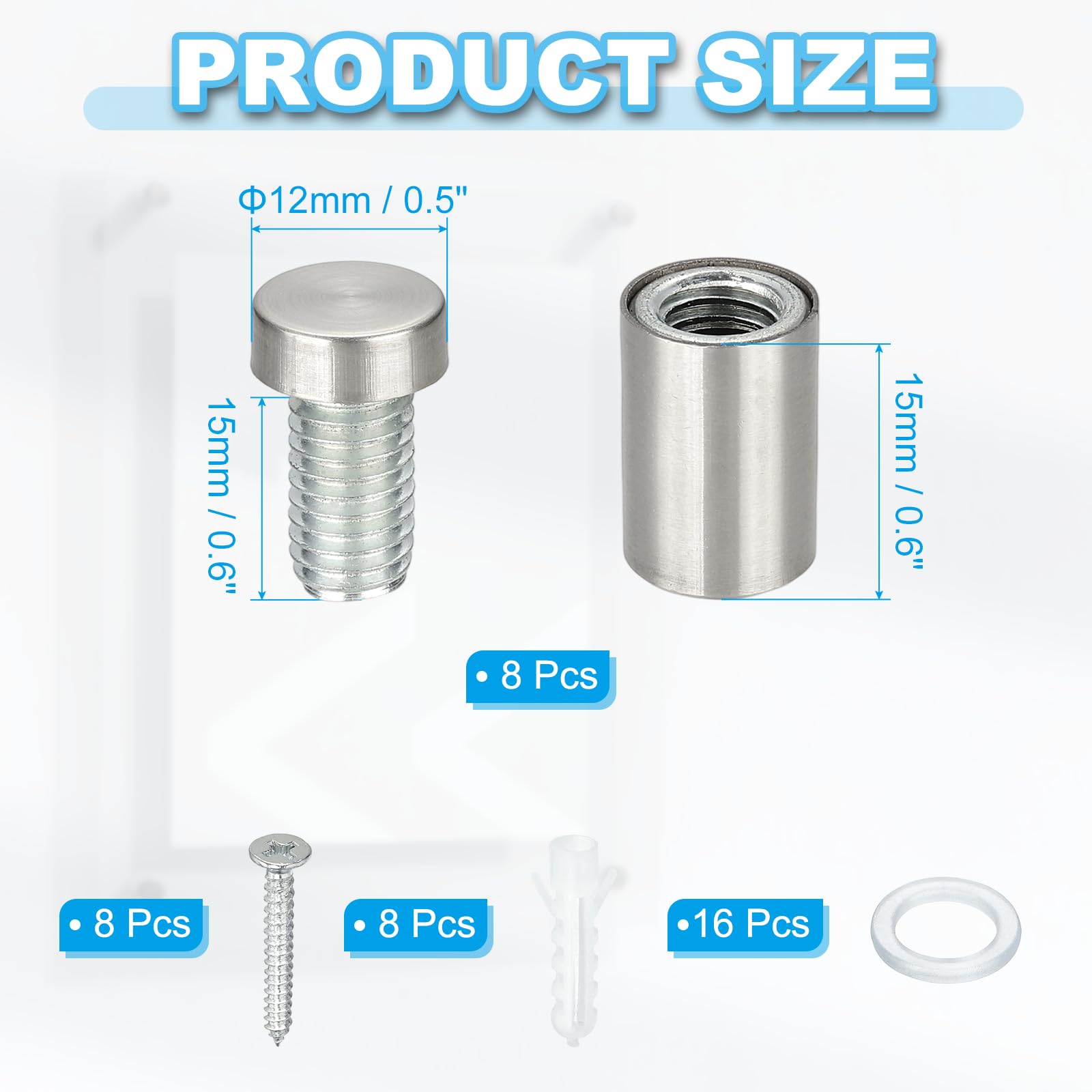 PATIKIL 1/2" x 0.8" Standoff Screws - Image 2