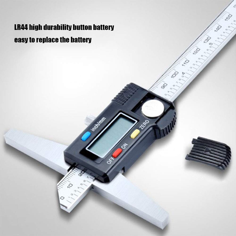 Jauge Profondeur Numérique Vernier Avec Boîte Rangement,Outil Mesure Jauge Micrométrique Acier Inoxydable 4CR13,Résolution 0.01Mm,Précision 0.01Mm,300mm