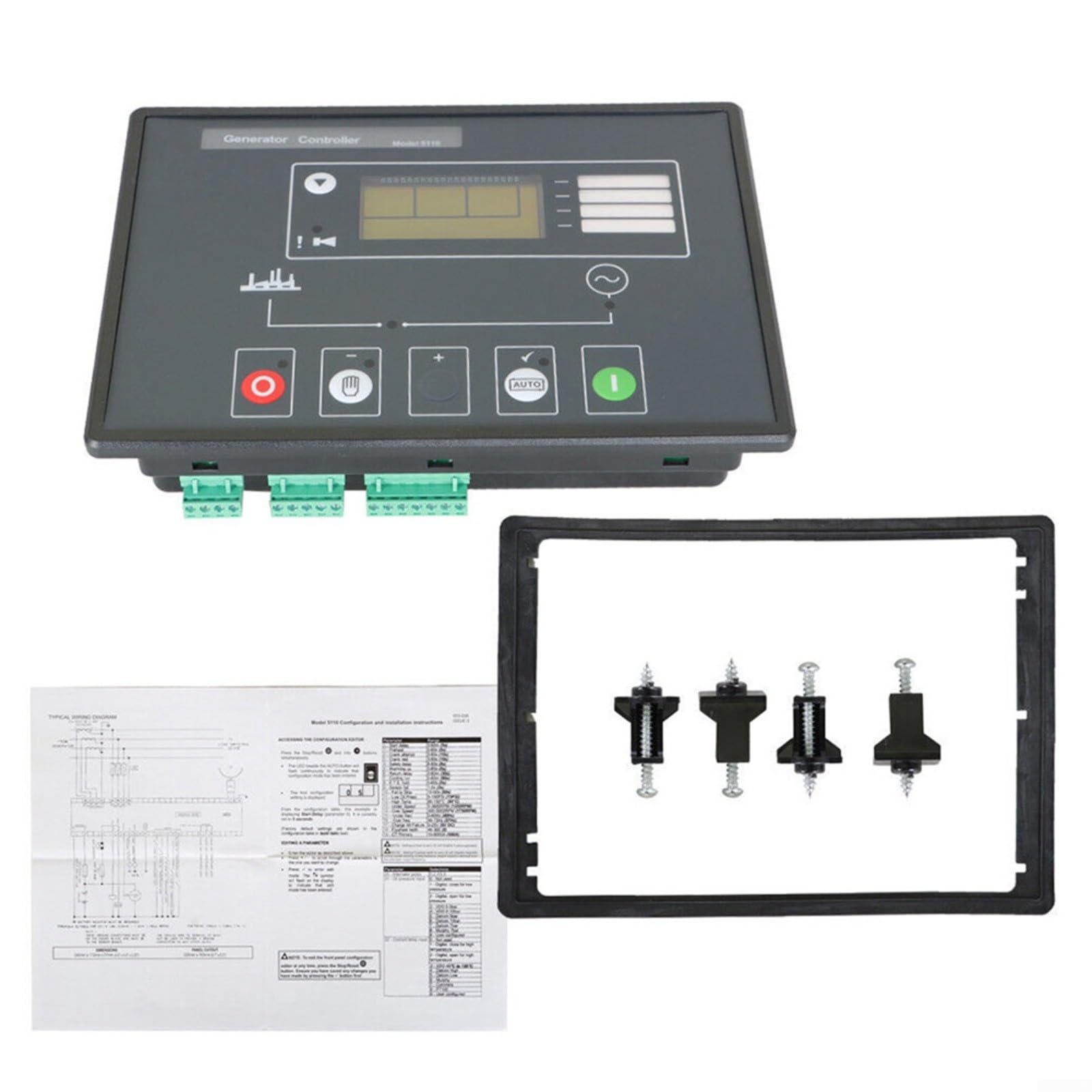KiraKira Modulo di controllo automatico del motore DSE5110, controller elettronico con display LCD, 12V/24V per avvio automatico e diagnostica guasti