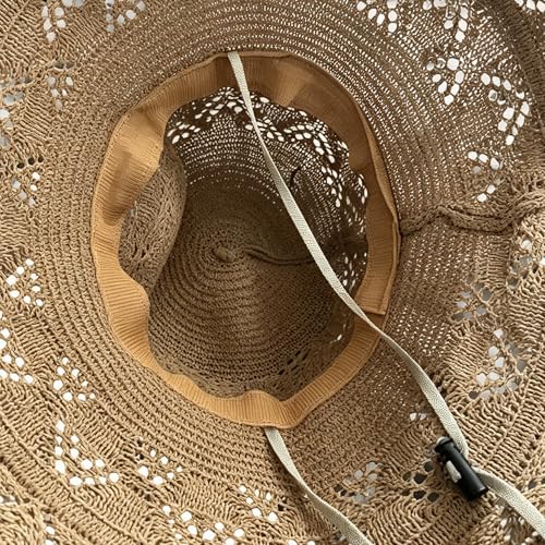Sombrero de playa de crochet transpirable para mujer miniatura 6
