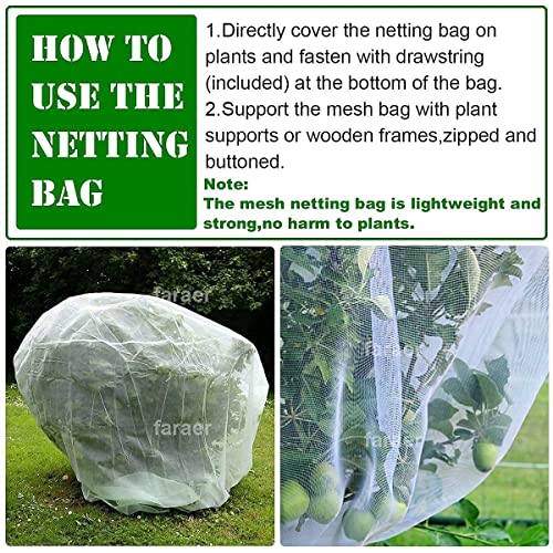 Ultra Fine Garden Mesh Netting, Plant Covers 8'X24' Garden Netting With Garden Barrier Netting Bag, 2Pack Plant Covers 60''X40'' Mesh Bag With Zipper And Drawstring #TOP7