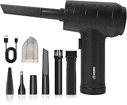 Soprador de Ar para PC, Aspirador de Pó Sem Fio Portátil Limpeza de Carro Escritório Automotiva Multifuncional Bateria Alta Capacidade Motor 6000mha Recarregável USB Vacuum Cleaner (kit 1)