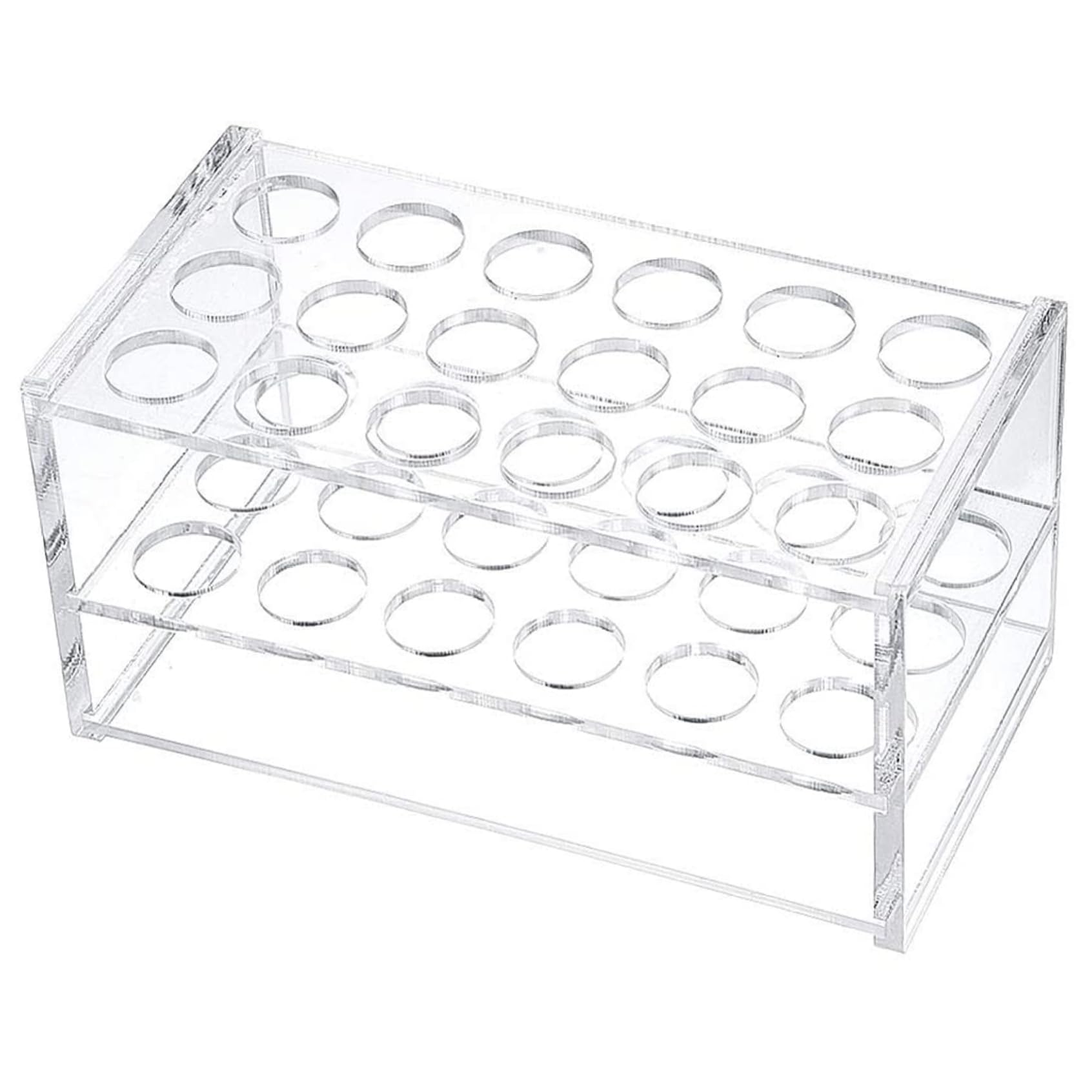 Dorccsi Test Tube Rack with 18 Hole 10ml/15ml Transparent Organic Glass Test Tube Holder Stable & Smooth Holder Rack for Phlebotomy, Laboratory, Experiment