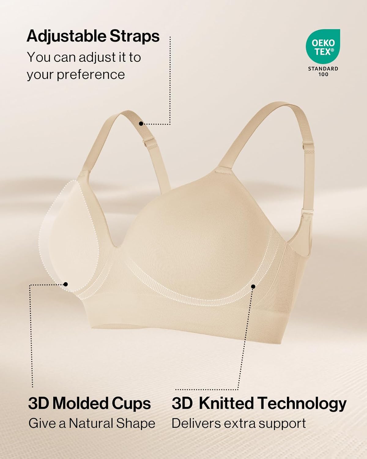 Ubras Push Up Wireless Bra Supportive Seamless Bra Shaping Bra for Big Breast Plus Size - Image 5