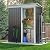 Aoxun 5x3FT Outdoor Shed Metal Storage Shed with Single Slooping Roof Lockable Door Steel Utility Tool Shed Outdoor Storage Garden Shed for Backyard Garden Patio Lawn, Black