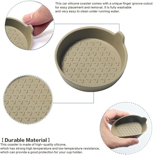 Miniatura 4 de Paquete de 4 portavasos de silicona para automóvil, posavasos para portavasos de automóvil, portavasos universales extraíbles para la mayoría de