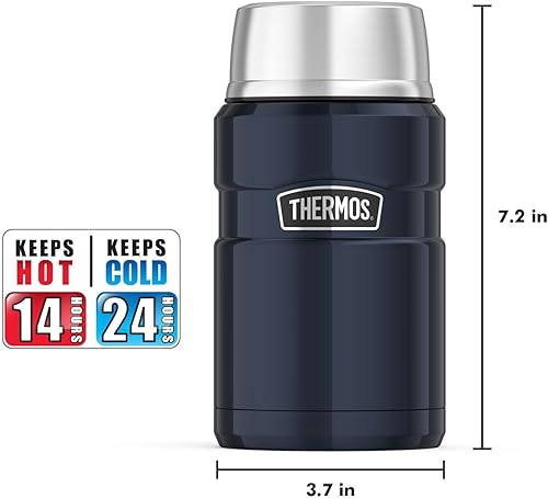 Miniatura 5 de Jarra de alimentos Thermos King, inoxidable, 24 onzas, Azul Midnight