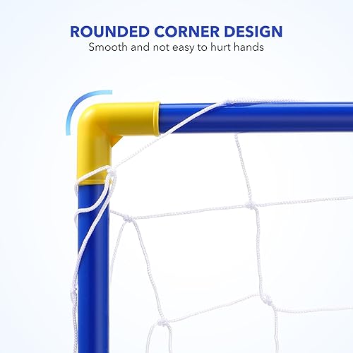Miniatura 6 de Kisangel Portería de fútbol portátil para niños, juego de mini red de fútbol para patio trasero e interior, perfecto para entrenamiento y juegos