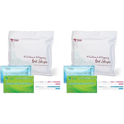 Clinical Guard 40 Ovulation Test Strips and 10 Early Pregnancy Test Strips Combo Rapid HCG Test Fertility Ovulation Predictor Kit (Pack of 2) Cover