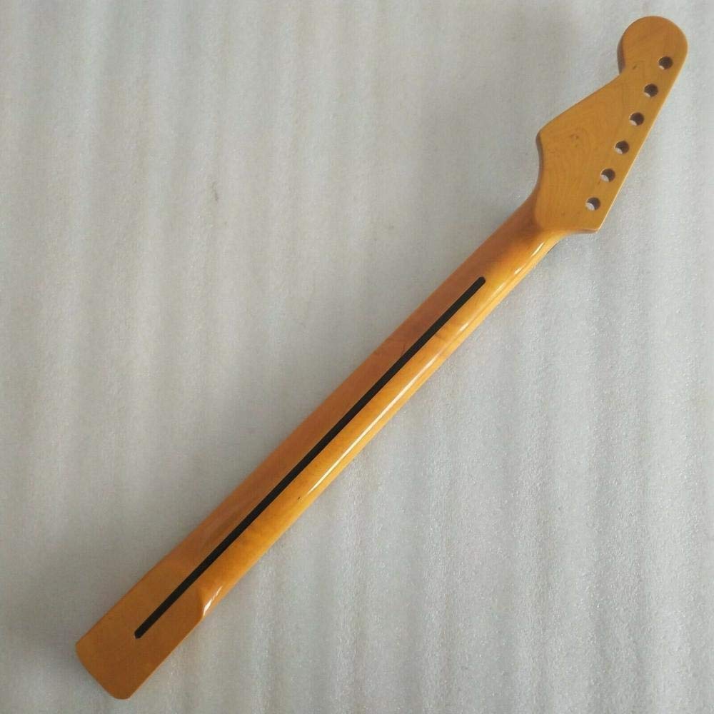Manico In Acero Tostato Per Chitarra Elettrica &ndash; 22 Tasti In Acciaio Inox, Tastiera, Capo In Osso, Colore Matte